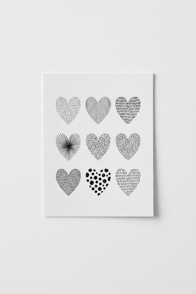 9 Hearts Postcard A6