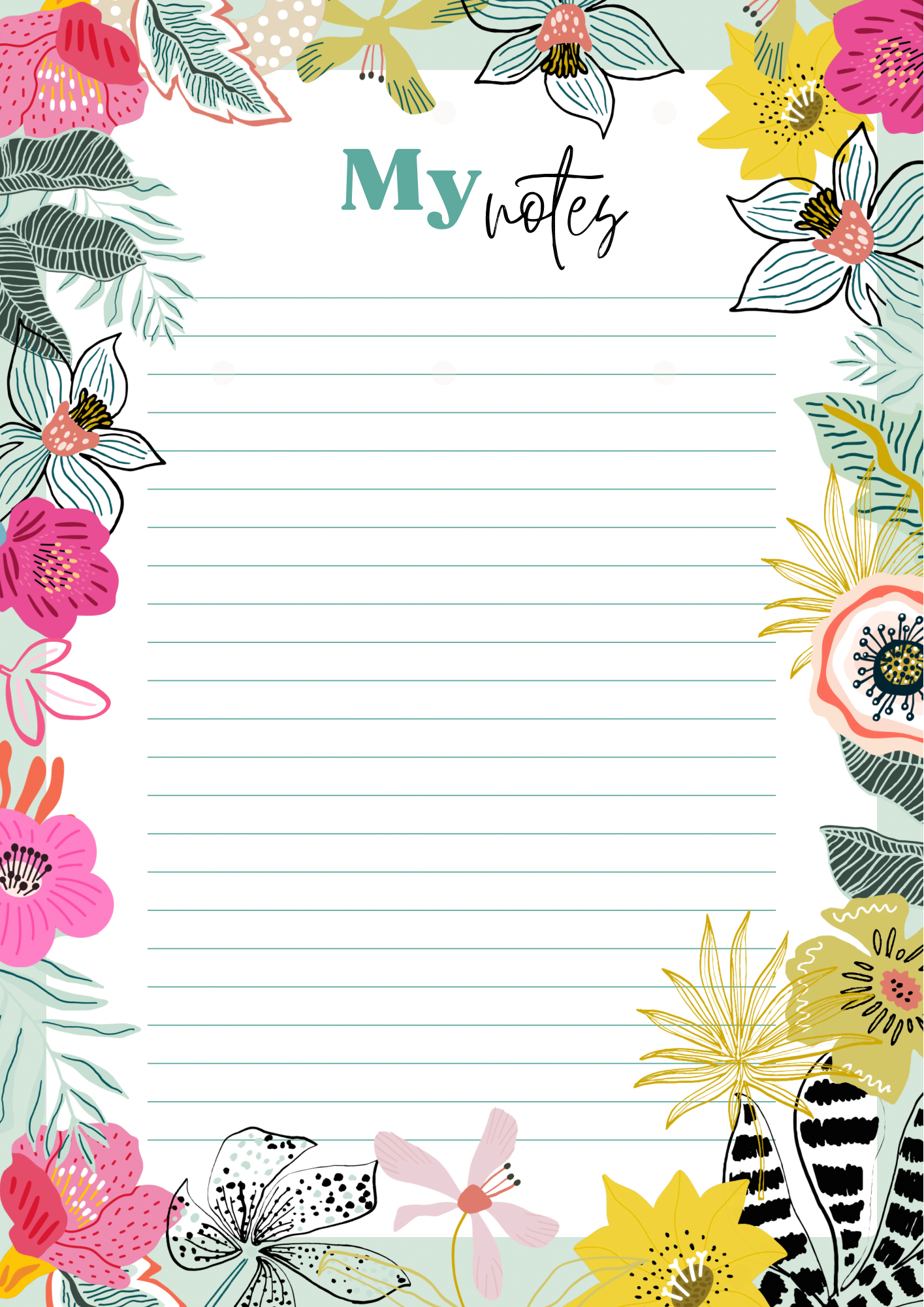 My Notes – Spring Floral Notepad