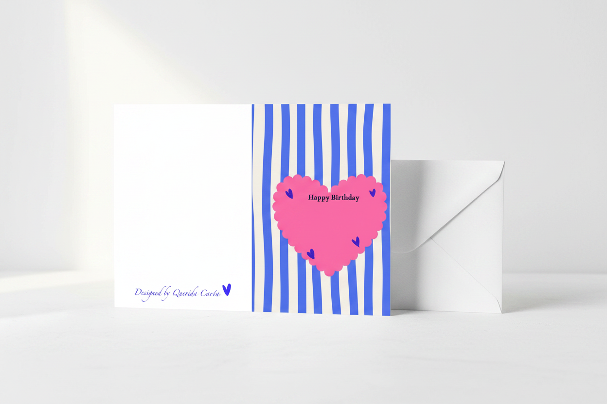Greeting Card with White Envelope Mockup