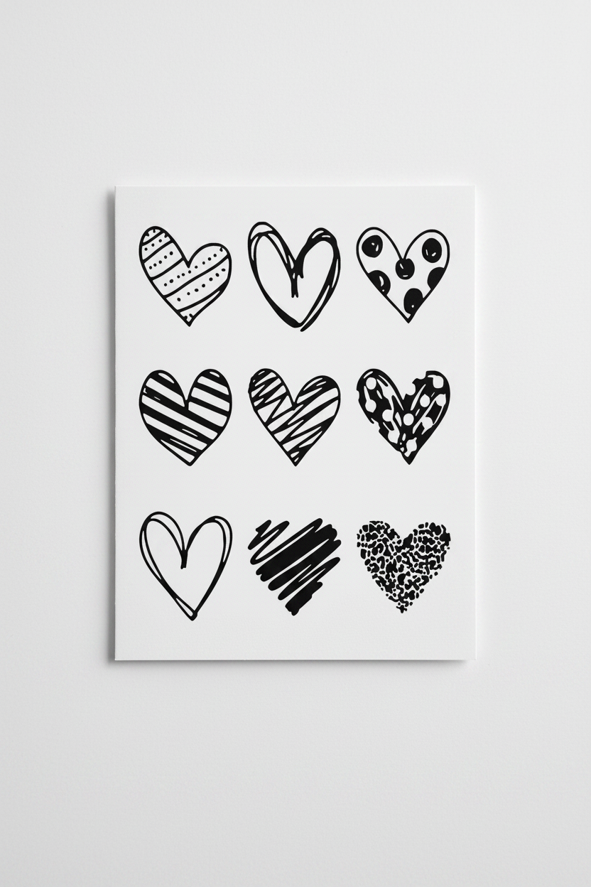 Hearts Postcard Mockup