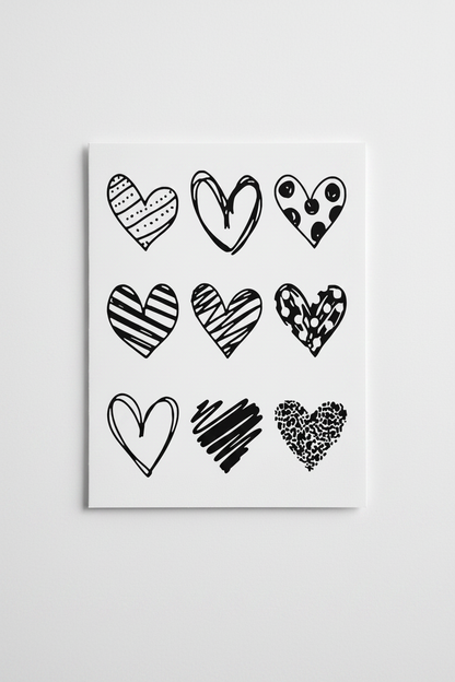Hearts Postcard Mockup