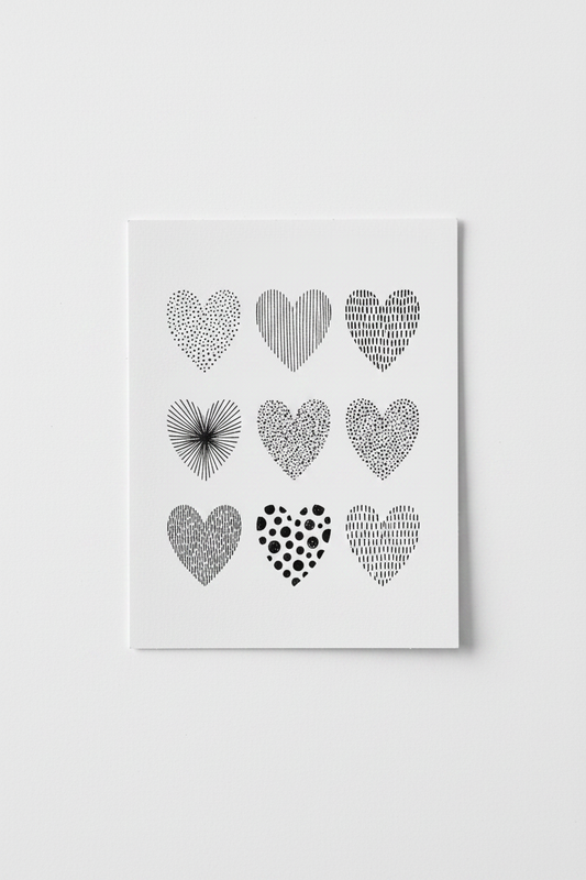 9 Hearts Postcard A6