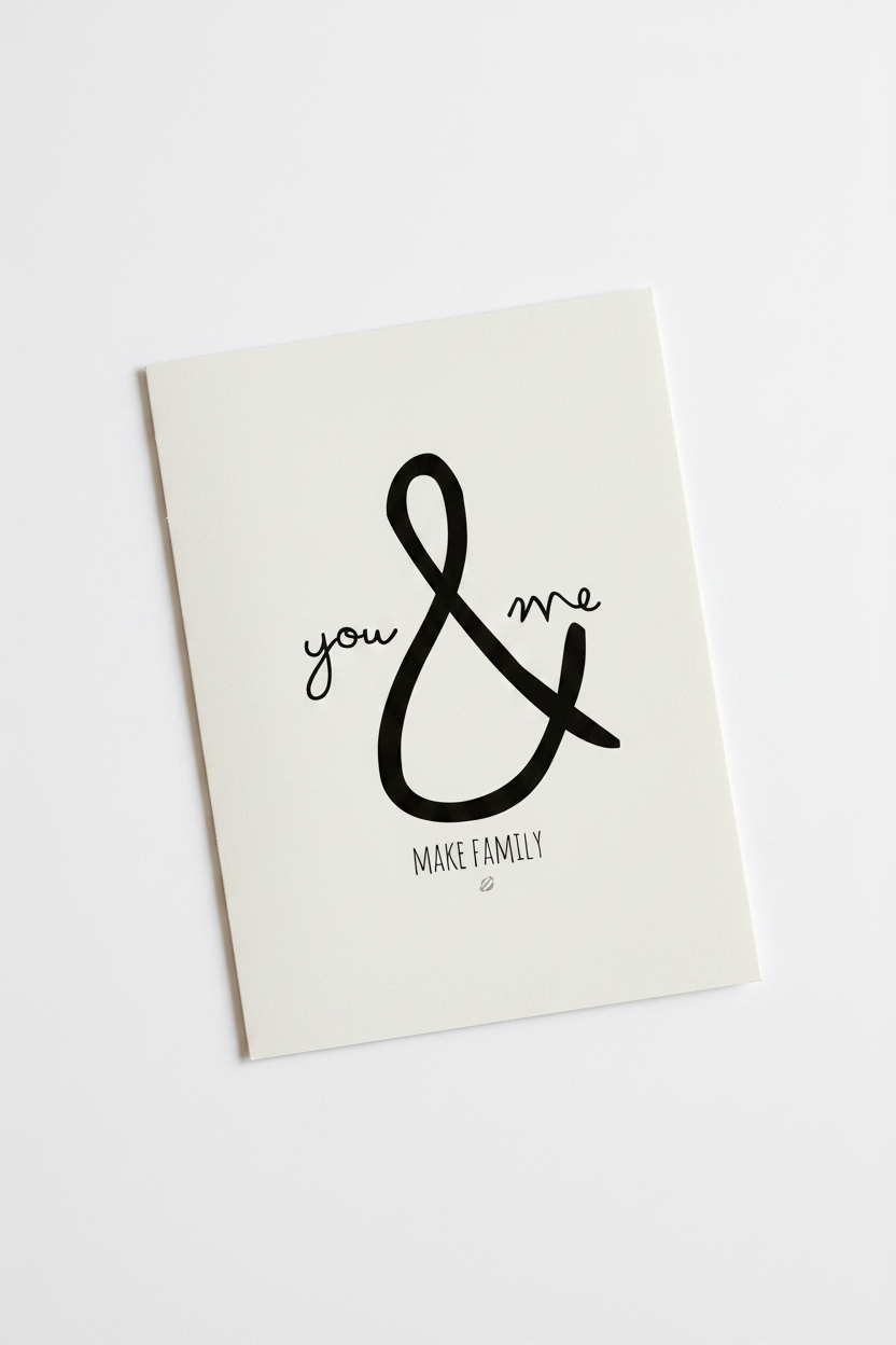 You & Me Make Family Postcard A6
