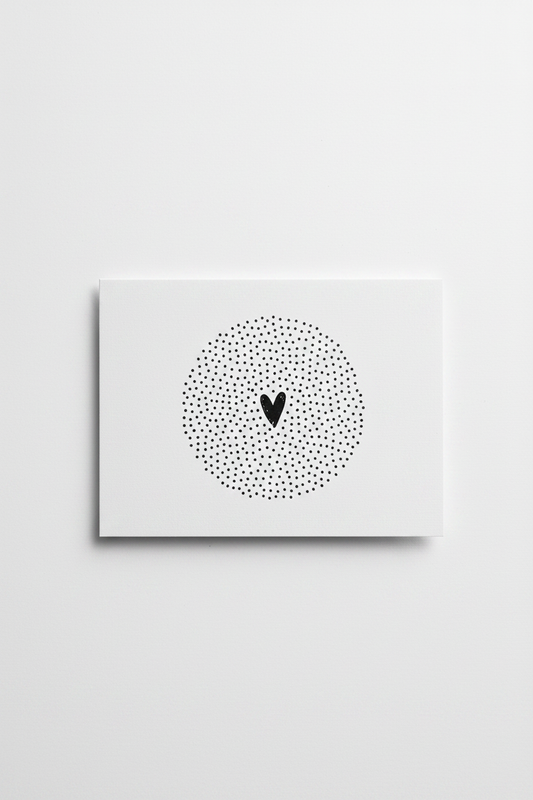 Dotted Circle Heart Postcard A6