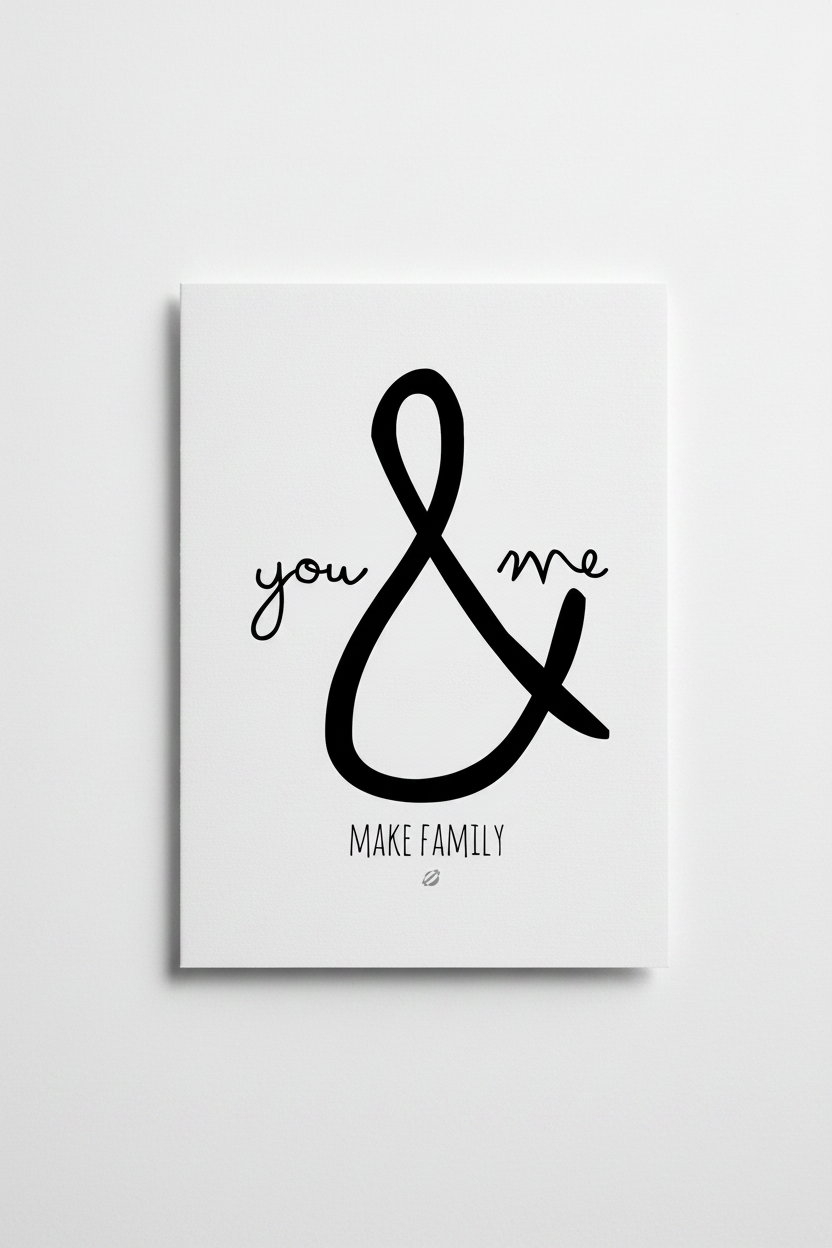You & me make family A6 postcard mockup