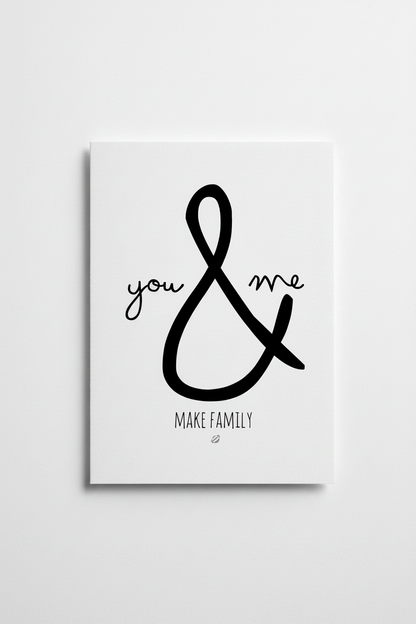 You & me make family A6 postcard mockup
